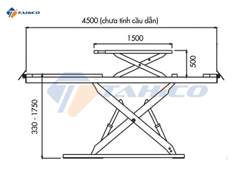 Cầu nâng căt kéo thân dài nâng toàn xe ATL-35SL 15 thông số kỹ thuật cầu nâng cắt kéo thân dài nâng toàn xe ATL-35SL