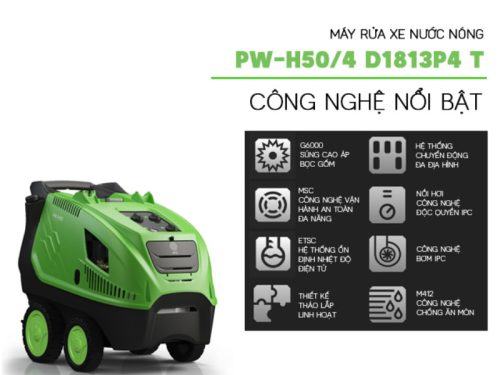 Máy rửa xe cao áp nước nóng Italy PW-H504