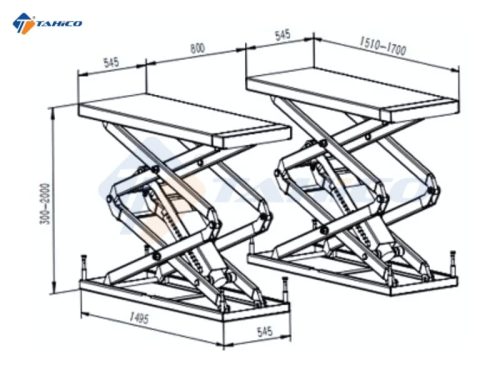 Thông số kỹ thuật cầu nâng cắt kéo thân ngắn AT-350S