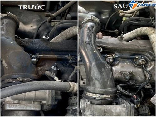 Trước và sau sử dung dịch tẩy rửa hợp kim nhôm Sprayking Repair