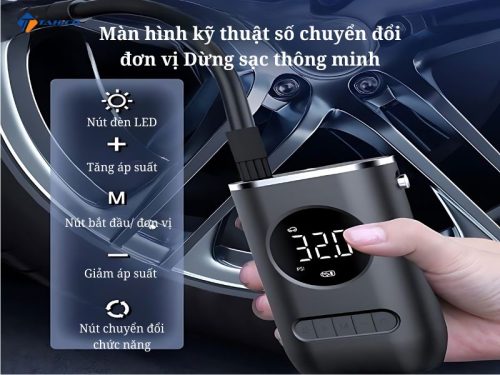 Máy bơm lốp điện tử không dây tự ngắt NONGLAN - Hình ảnh 7