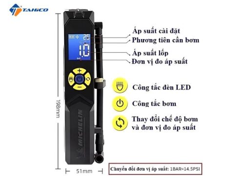 Máy bơm lốp mini Michelin 3321 cao cấp