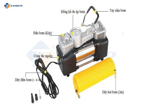 Máy bơm lốp ô tô 2 xilanh Air Compressor - Hình ảnh 18