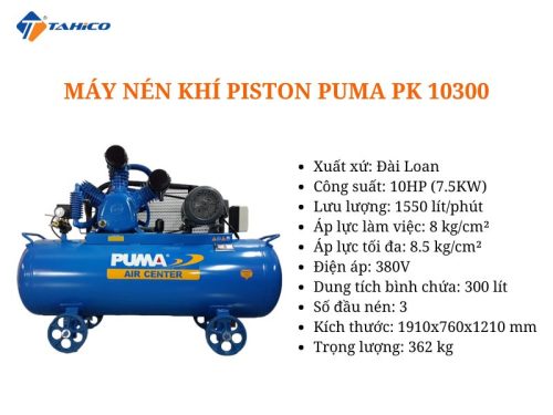 Máy nén khí piston Puma 10hp 8kg/cm²