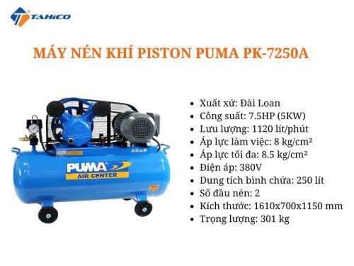 Máy nén khí piston Puma 7.5HP PK-7250A