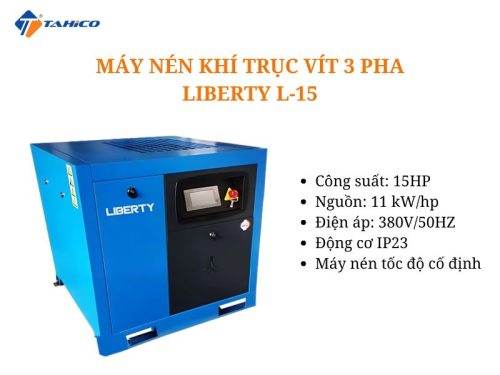 Máy nén khí trục vít 3 pha Liberty L-15