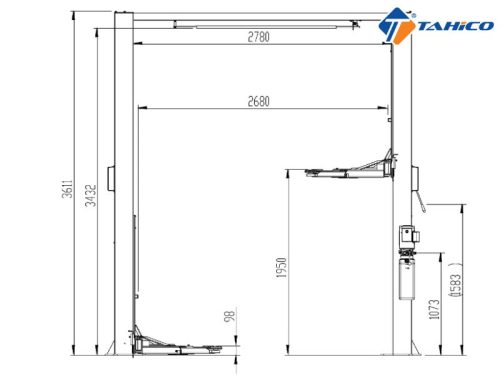 Cầu nâng 2 trụ cáp trên Titano STD-6340AM-2900 - Hình ảnh 4