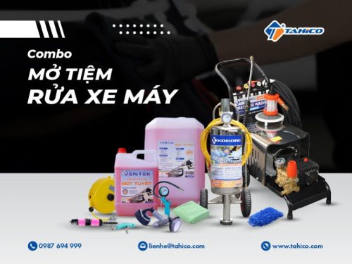 [COMBO] Tiệm rửa xe máy 3 người làm