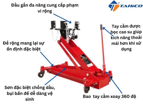 Giá đỡ hộp số 500 Kg Zhongxing loại thấp ZX0104D | Kiểu kích cá sấu