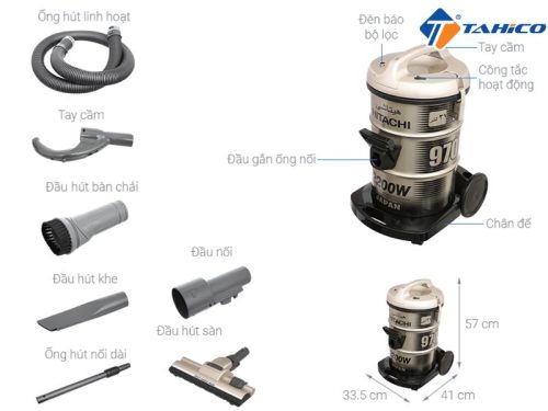 Thông số kỹ thuật máy hút bụi công nghiệp CV-970Y 