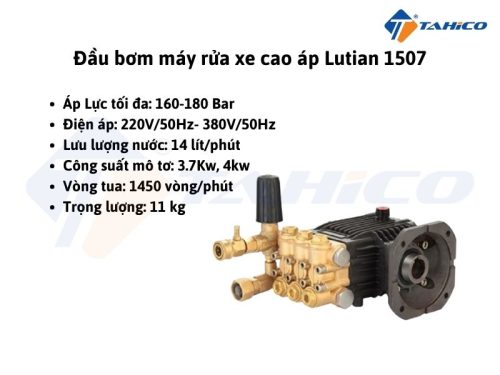 Đầu bơm máy rửa xe cao áp Lutian 1507