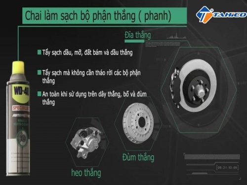 Vệ sinh phanh thắng đĩa WD40 Brake Parts Cleaner 450ml - Hình ảnh 4