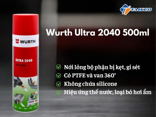 Bôi trơn đa năng Wurth Ultra 2040 500ml - Hình ảnh 2