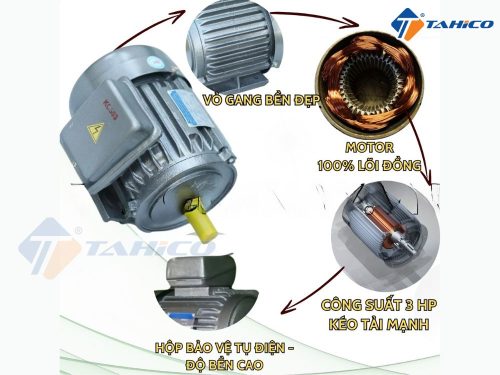 Mô tơ vỏ gang 1 pha 220V 1490 vòng/phút Toàn Phát | 2.2kW 3.0kW 3.5kW - Hình ảnh 3