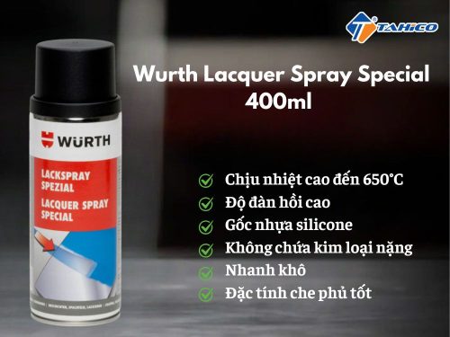 Sơn chịu nhiệt Wurth Lacquer Spray Special 400ml - Hình ảnh 3