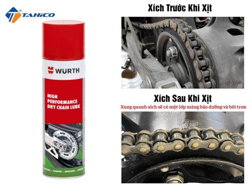 Bôi trơn xích Wurth High Performace Dry Chain Lube 150ml - Hình ảnh 5