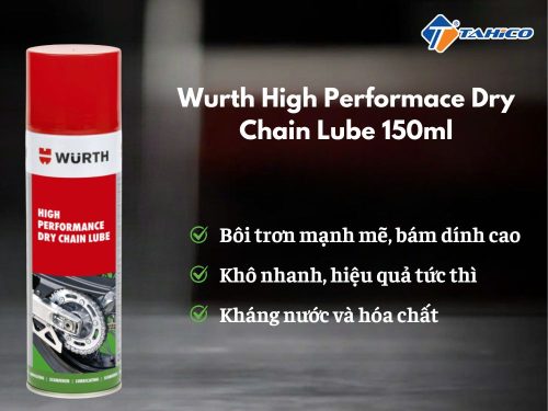 Bôi trơn xích Wurth High Performace Dry Chain Lube 150ml - Hình ảnh 2