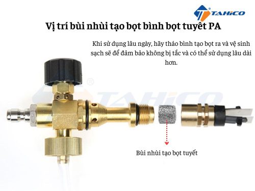 Cục tạo bọt bình bọt tuyết mini 1 lít máy cao áp - Hình ảnh 3