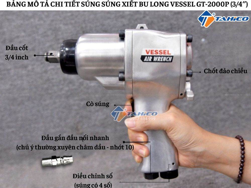 Súng xiết bu lông Vessel GT-2000P (3/4″) 16 sung xiet bu long vessel gt 2000p 3 4 7
