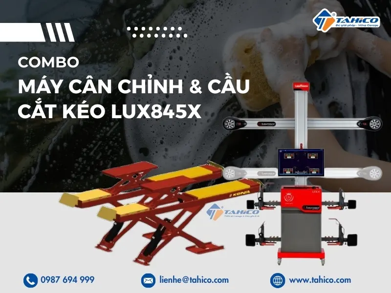 Bộ máy cân chỉnh độ chụm bánh xe Lux8 và cầu cắt kéo