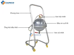 Máy hút nhớt xe máy dùng khí nén 8 lít 8 Máy hút nhớt xe máy dùng khí nén 8 lít
