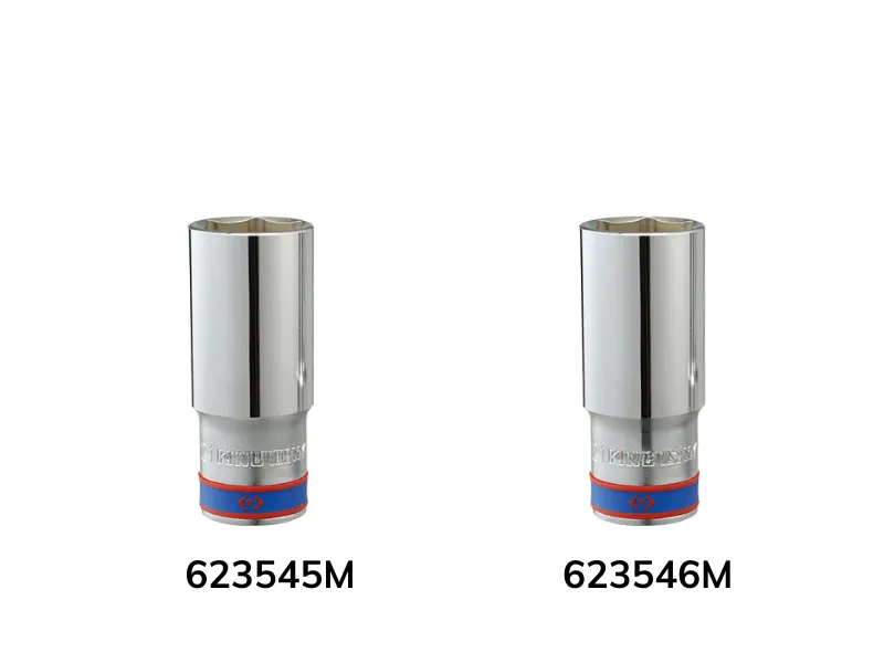 Khẩu tuýp 3/4" Kingtony 623545M | 623546M 6 cạnh, Trắng, Dài 95mm