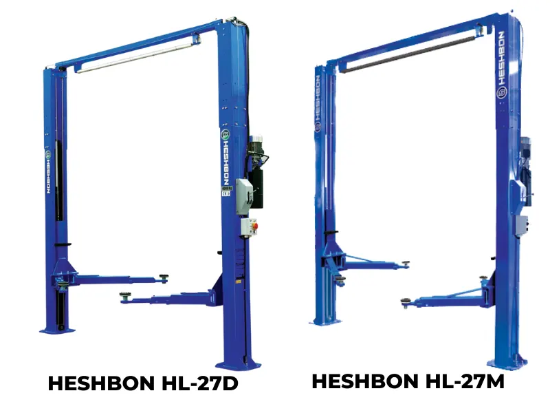 Cầu nâng 2 trụ Heshbon HL-27D, HL-27M 6 tấn cáp trên