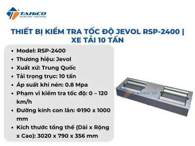 Jevol Inspection Thiết bị kiểm tra tốc độ Jevol RSP-2400 | Xe tải 10 tấn