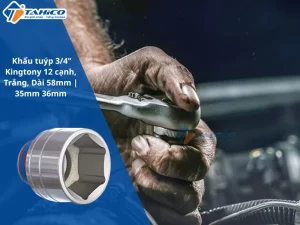 Khẩu tuýp 3/4" Kingtony 633035M/633036M 12 cạnh, Trắng, Dài 58mm | 35mm 36mm 13 Hình ảnh sản phẩm Khẩu tuýp 3/4
