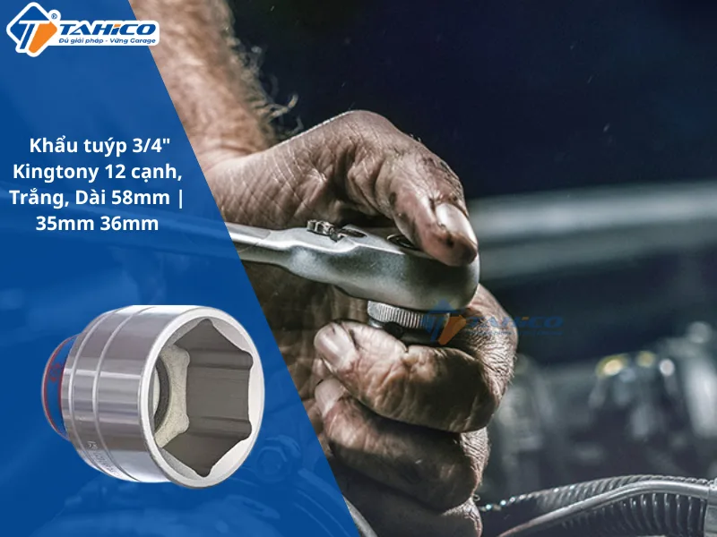 Khẩu tuýp 3/4" Kingtony 633035M/633036M 12 cạnh, Trắng, Dài 58mm | 35mm 36mm 66 Hình ảnh sản phẩm Khẩu tuýp 3/4" Kingtony 633035M/633036M 12 cạnh, Trắng, Dài 58mm | 35mm 36mm