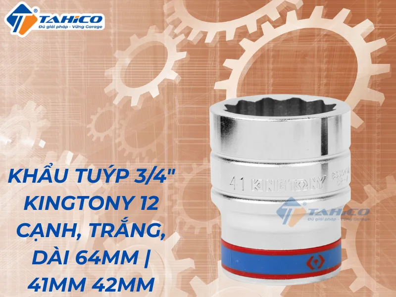 Khẩu tuýp 3/4" Kingtony 633041M/Kingtony 633042M 12 cạnh, Trắng, Dài 64mm | 41mm 42mm 62 Hình ảnh sản phẩm Khẩu tuýp 3/4" Kingtony 633041M/Kingtony 633042M 12 cạnh, Trắng, Dài 64mm | 41mm 42mm