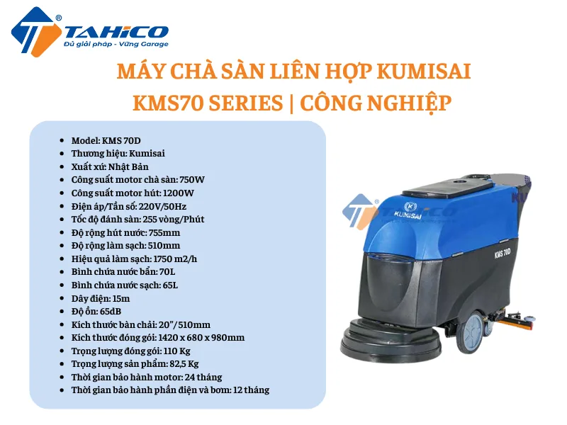 Máy chà sàn liên hợp Kumisai KMS70 Series | Công nghiệp 9 Hình ảnh sản phẩm Máy chà sàn liên hợp Kumisai KMS70 Series | Công nghiệp