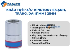 Khẩu tuýp 3/4 inch Kingtony 6 cạnh, Trắng, Dài 51mm | 17mm - 24mm 38 Hình ảnh sản phẩm Khẩu tuýp 3/4 inch Kingtony 6 cạnh, Trắng, Dài 51mm | 17mm - 24mm