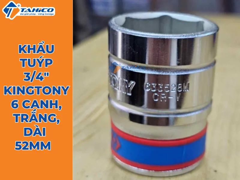 Khẩu tuýp 3/4 inch Kingtony 6 cạnh, Trắng, Dài 52mm | 25mm - 29mm 11 Hình ảnh sản phẩm Khẩu tuýp 3/4 inch Kingtony 6 cạnh, Trắng, Dài 52mm