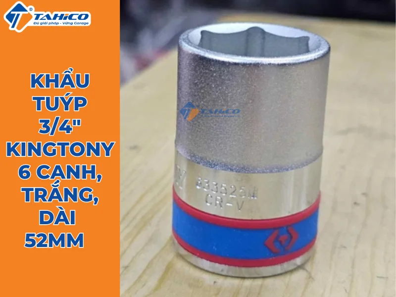 Khẩu tuýp 3/4 inch Kingtony 6 cạnh, Trắng, Dài 52mm | 25mm - 29mm 8 Hình ảnh sản phẩm Khẩu tuýp 3/4 inch Kingtony 6 cạnh, Trắng, Dài 52mm
