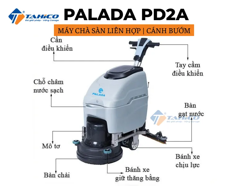 Máy chà sàn liên hợp Palada PD2A 750-1200W | Cánh bướm 21 Máy chà sàn liên hợp Palada PD2A