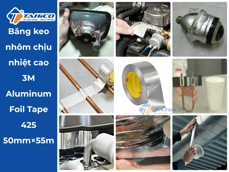 Băng keo nhôm chịu nhiệt cao 3M Aluminum Foil Tape 425 50mm×55m 20 Băng keo nhôm chịu nhiệt cao 3M Aluminum Foil Tape 425 50mm×55m