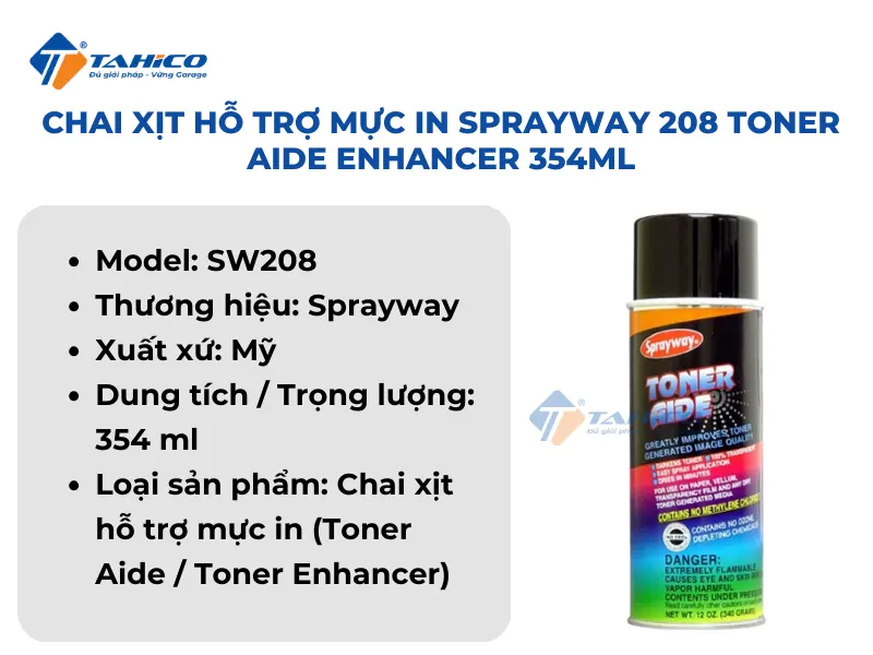 Chai xịt hỗ trợ mực in Sprayway 208 Toner Aide Enhancer 354ml 14 Chai xịt hỗ trợ mực in Sprayway 208 Toner Aide Enhancer 354ml