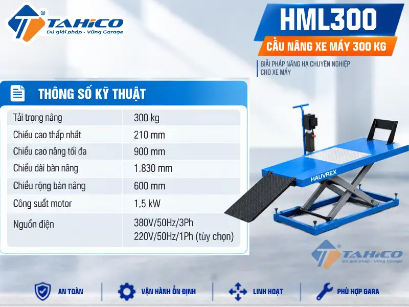 Bàn nâng xe máy thủy lực Hauvrex HML300 15 Bàn nâng xe máy thủy lực Hauvrex HML300