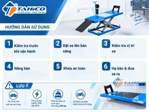 Bàn nâng xe máy thủy lực Hauvrex HML300 11 Bàn nâng xe máy thủy lực Hauvrex HML300