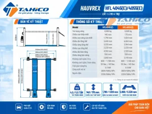 Cầu nâng 4 trụ Hauvrex HFL4045(E)/HFL4055(E) 8 Bản vẽ và Thông số kỹ thuật sản phẩm Cầu nâng 4 trụ Hauvrex HFL4045(E)/HFL4055(E).