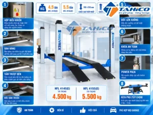 Cầu nâng 4 trụ Hauvrex HFL4145(E)/HFL4155(E) 7 cau nang 4 tru hauvrex hfl4145e hfl4155e 1