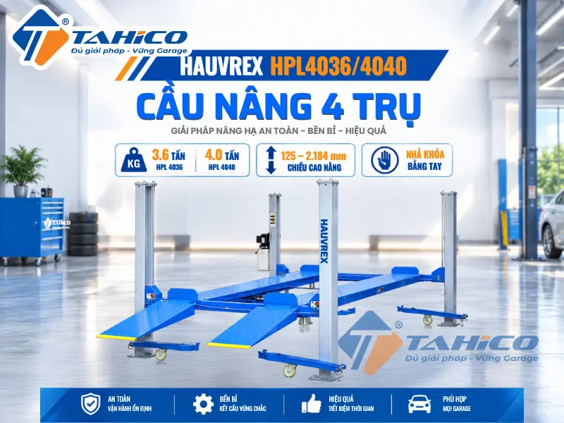 Cầu nâng 4 trụ Hauvrex HPL4036/HPL4040 36 Hình ảnh sản phẩm Cầu nâng 4 trụ Hauvrex HPL4036/HPL4040.