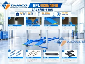 Cầu nâng 4 trụ Hauvrex HPL4036/HPL4040 8 Hình ảnh các chi tiết sản phẩm Cầu nâng 4 trụ Hauvrex HPL4036/HPL4040.