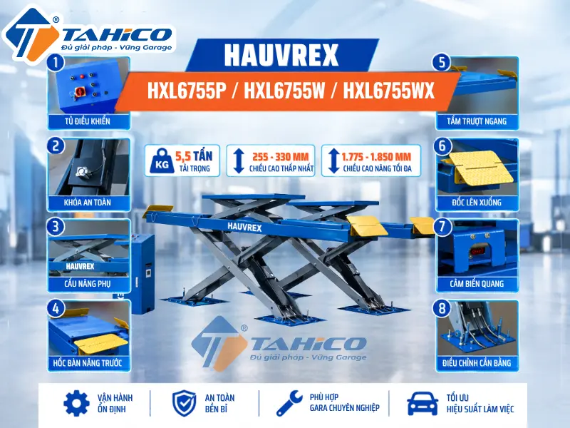 Cầu nâng cắt kéo Hauvrex HXL6755P/HXL6755W/HXL6755WX 37 Cầu nâng Hauvrex HXL6755P / HXL6755W / HXL6755WX