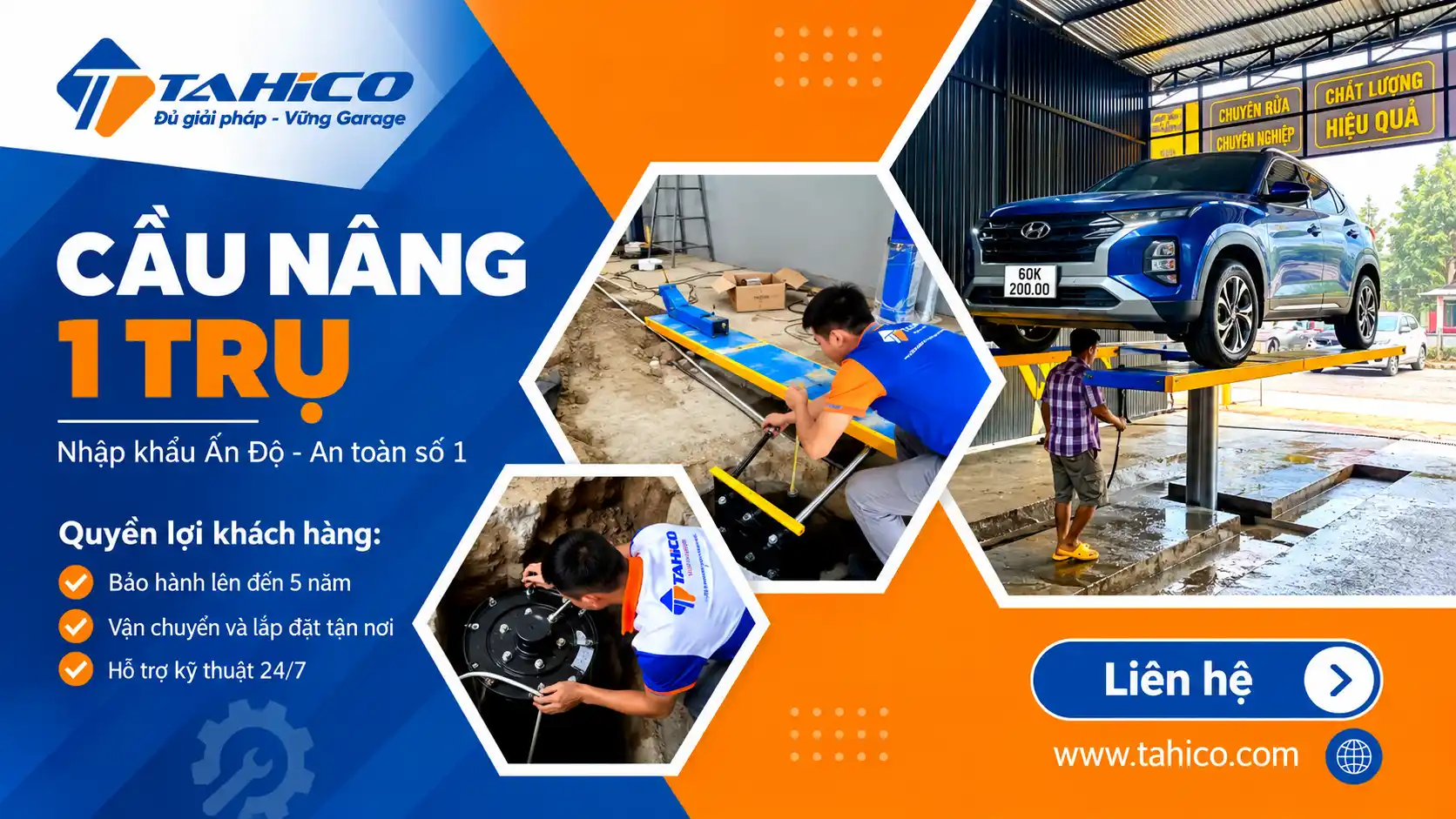 Tahico chuyên phân phối cầu nâng 1 trụ